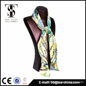 Wholesale China square print plain satin shawl